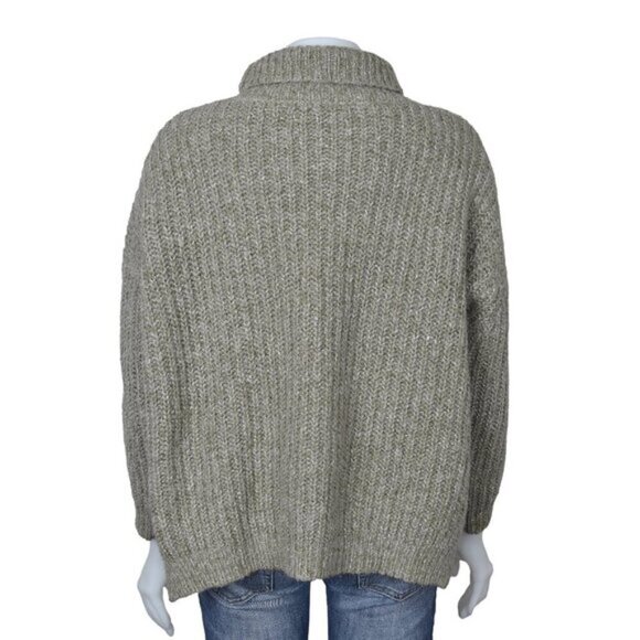 Zara Knit Oversized Turtleneck Sweater Chunky Knit Size Large - Picture 6 of 10